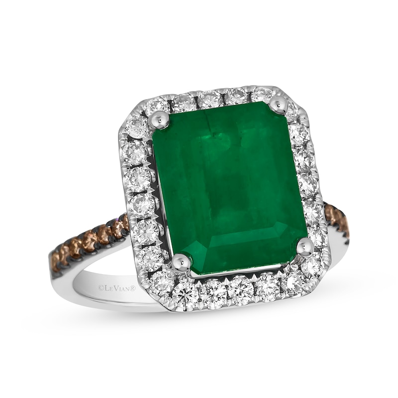 Le Vian Emerald-Cut Emerald Ring 5/8 ct tw Diamonds Vanilla Gold Plated
