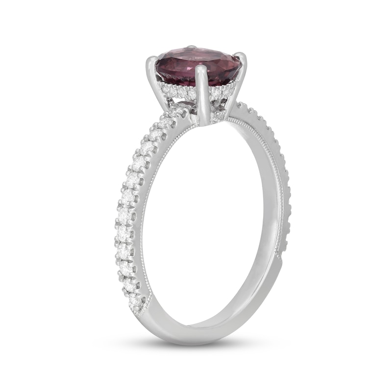 Neil Lane Pink Tourmaline & Diamond Engagement Ring 1/3 ct tw White Gold Plated