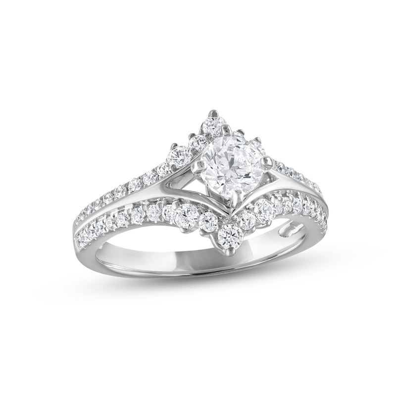 Diamond Engagement Ring 1 ct tw Round-cut White Gold Plated