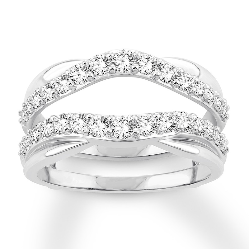Diamond Enhancer Ring 1 ct tw Round-cut White Gold Plated