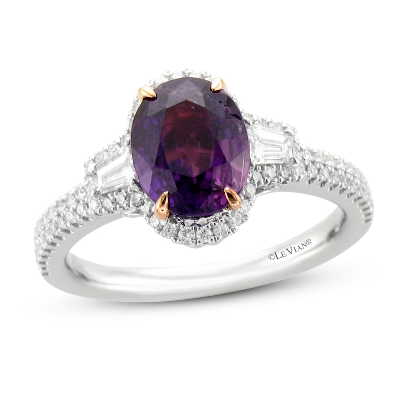 Le Vian Couture Purple Sapphire Ring 1/2 ct tw Diamonds Two-Tone Gold Plated - Size 7