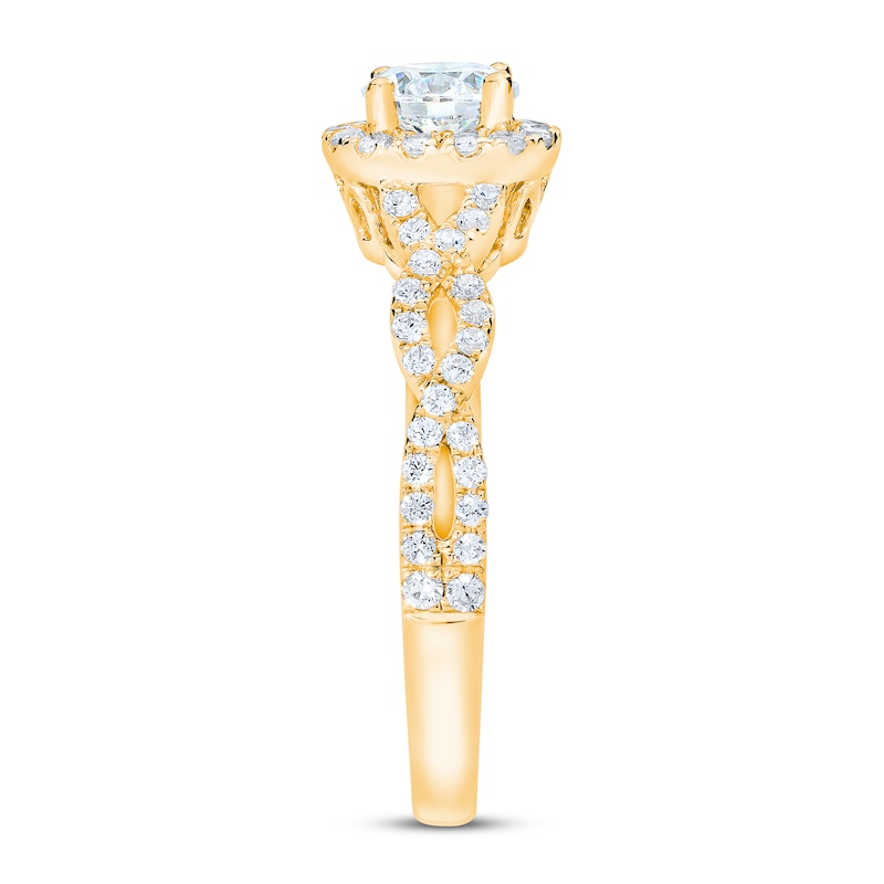 THE LEO First Light Diamond Engagement Ring 7/8 ct tw Round-cut Yellow Gold Plated