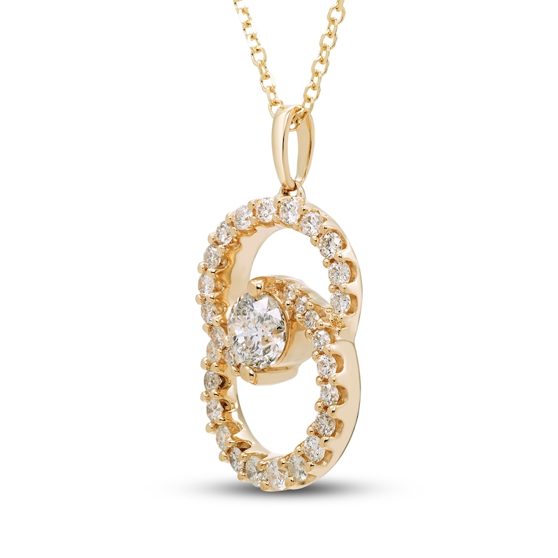 Encircled by Love Diamond Necklace 1 ct tw Round-cut Yellow Gold Plated 18"