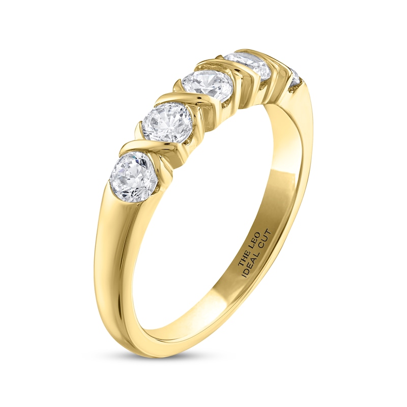 THE LEO Ideal Cut Round-Cut Diamond Anniversary Band 3/4 ct tw Yellow Gold Plated