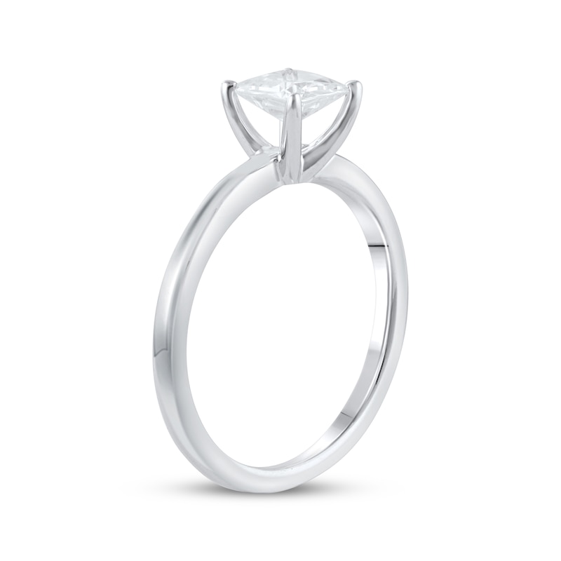 Lab-Created Diamonds by Cushion-Cut Solitaire Engagement Ring 1 ct tw White Gold Plated