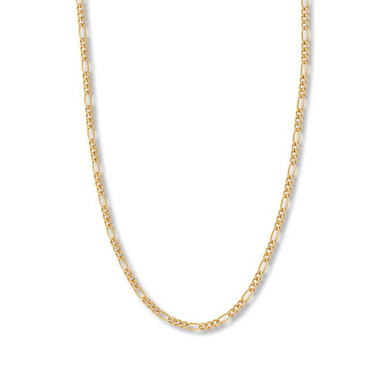 18" Solid Figaro Chain Necklace Yellow Gold Plated Appx. 3.9mm