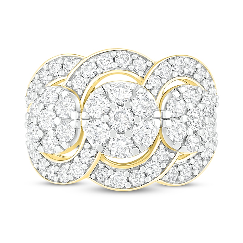 Diamond Fashion Ring 2 ct tw Round-cut Yellow Gold Plated