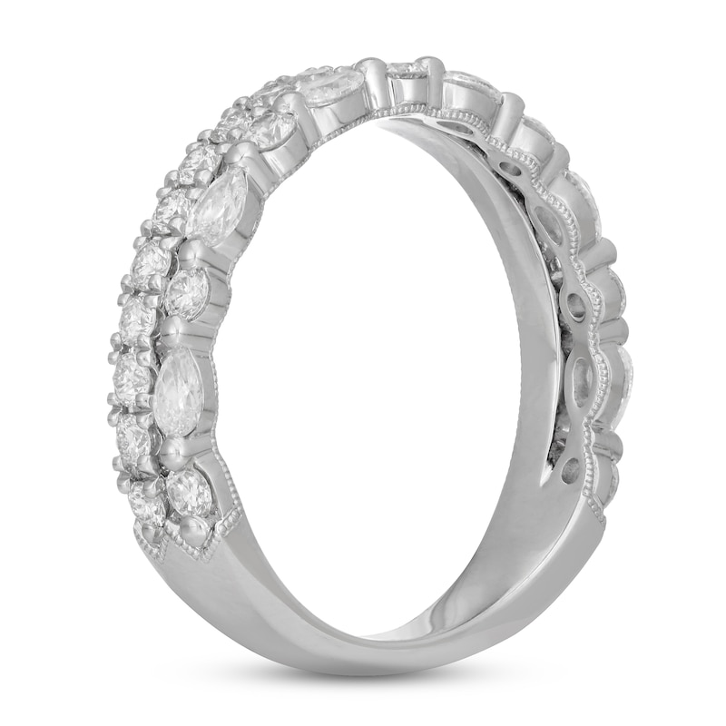 Neil Lane Diamond Anniversary Band 1 ct tw Round & Pear-Shaped White Gold Plated