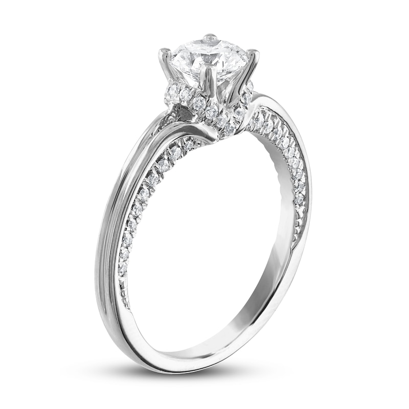 Diamond Solitaire Engagement Ring 1 ct tw Round-cut White Gold Plated