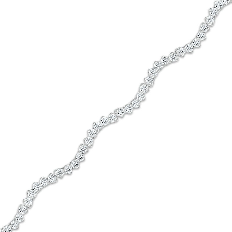 Diamond Squiggle Bracelet 1 ct tw White Gold Plated 7.25”