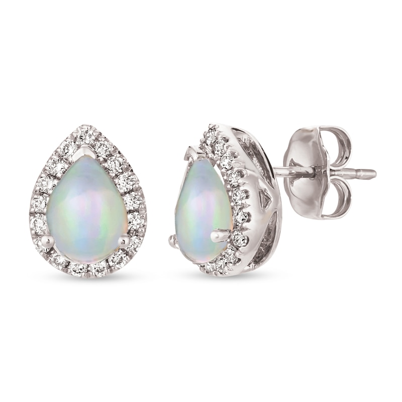 Le Vian Opal & Diamond Earrings 1/4 ct tw Vanilla Gold Plated