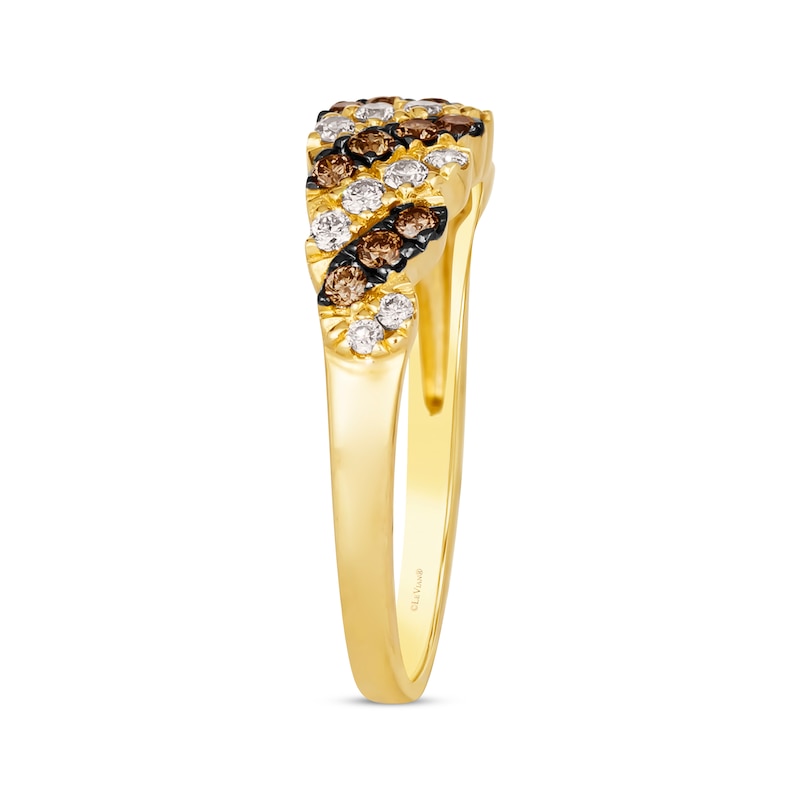 Le Vian Diamond Diagonal Ring 1/2 ct tw Honey Gold Plated
