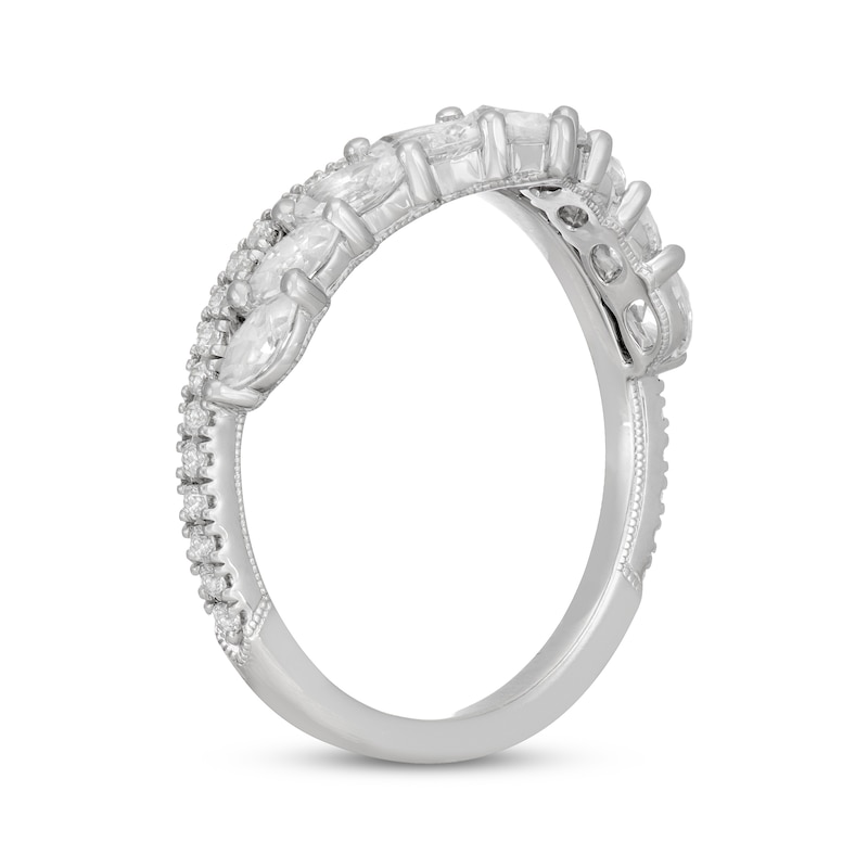 Neil Lane Premiere Pear, Marquise & Round-Cut Diamond Anniversary Band 1 ct tw White Gold Plated