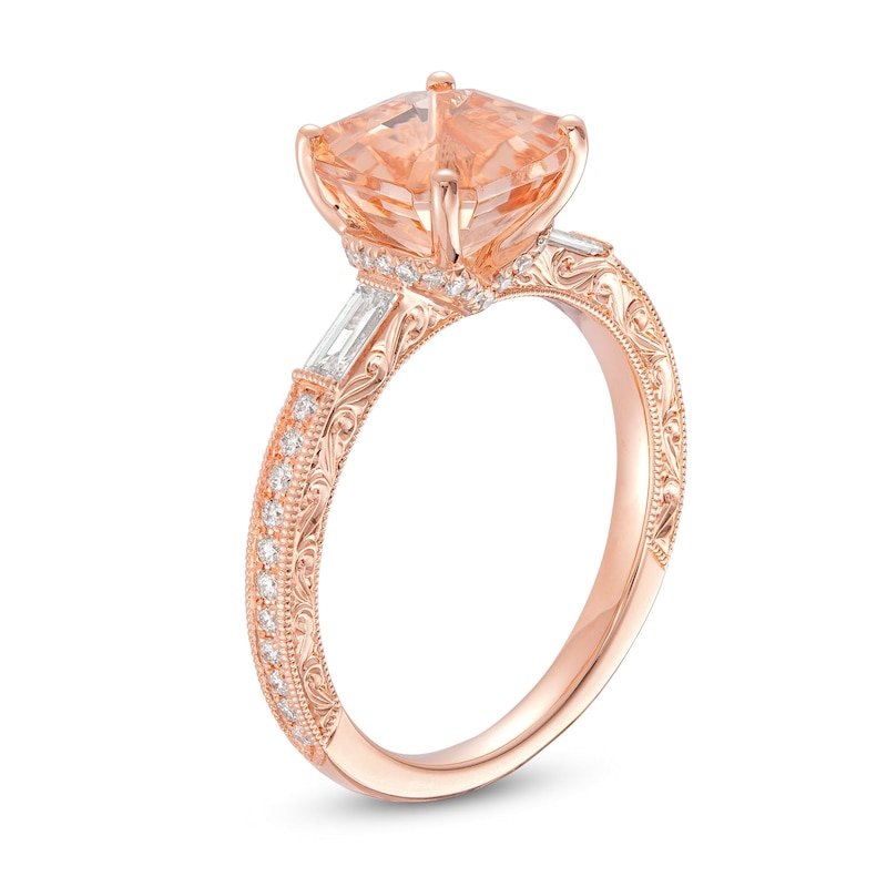 Neil Lane Morganite Engagement Ring 3/8 ct tw Diamonds Gold Plated