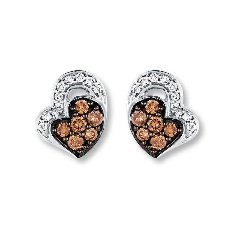 Le Vian Chocolate Diamonds 1/4 ct tw Earrings Vanilla Gold Plated