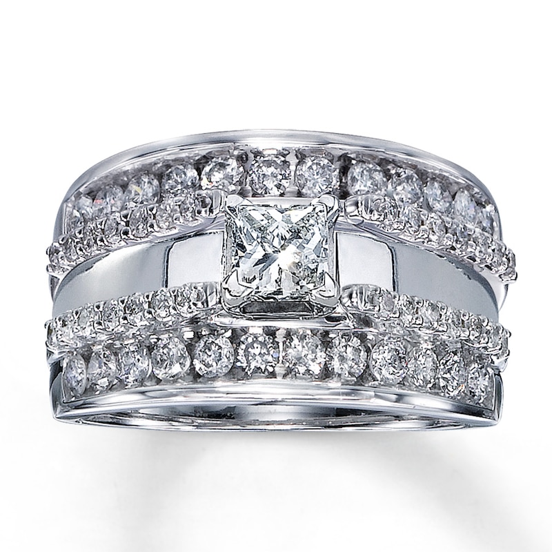 Ring 1 ct tw Diamonds White Gold Plated