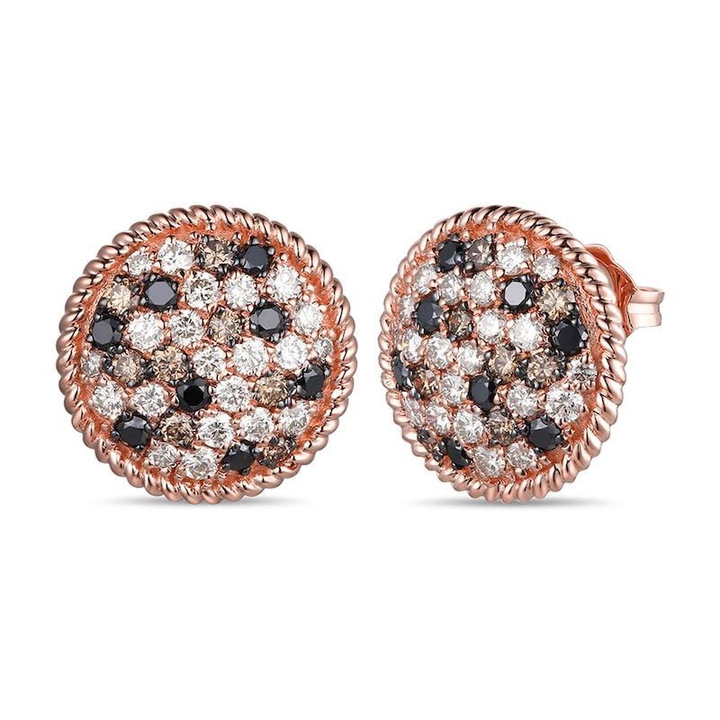 Le Vian Diamond Earrings 1-1/6 ct tw Strawberry Gold Plated