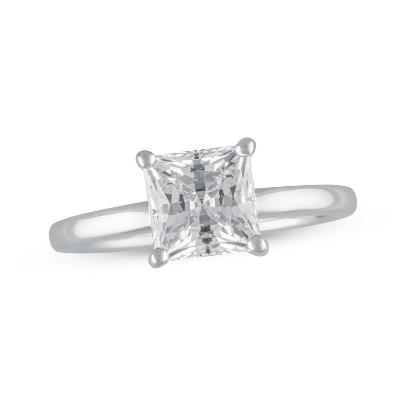 Lab-Created Diamonds by Princess-Cut Solitaire Engagement Ring 1-1/2 ct tw White Gold Plated