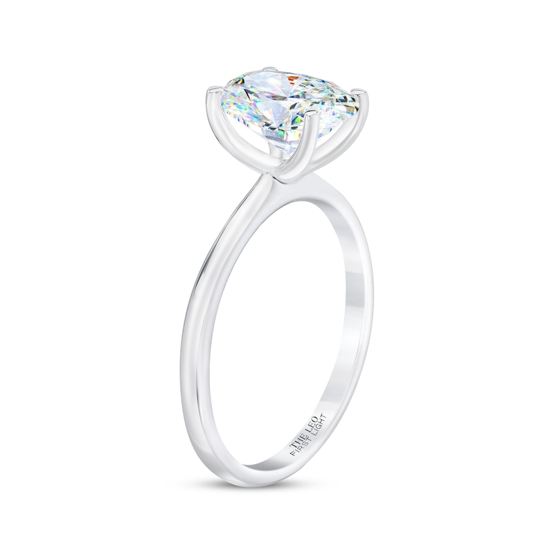 THE LEO First Light Diamond Oval-Cut Solitaire Engagement Ring 2 ct tw White Gold Plated