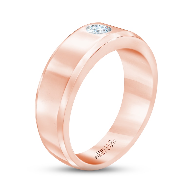 Men's THE LEO First Light Diamond Wedding Band 1/4 ct tw Round-cut Rose Gold Plated