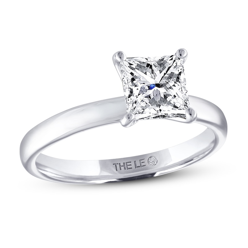 THE LEO Artisan Diamond Solitaire Engagement Ring 1-1/2 ct tw Princess-cut White Gold Plated