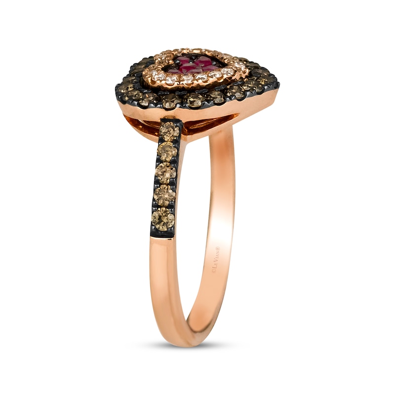 Godiva x Le Vian Ruby & Diamond Ring 5/8 ct tw Strawberry Gold Plated