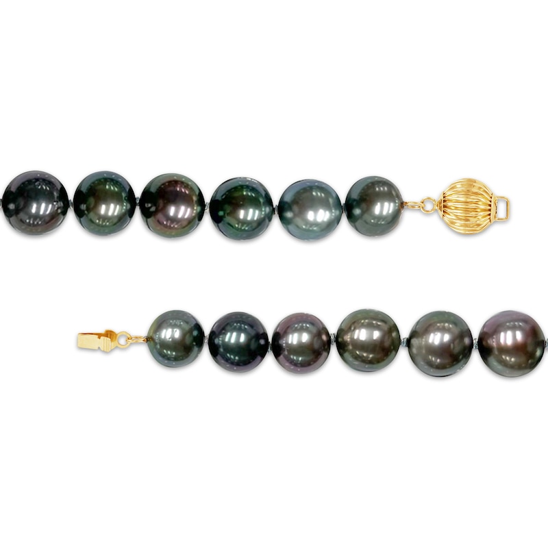 Tahitian Cultured Pearl Strand Yellow Gold Plated 18"