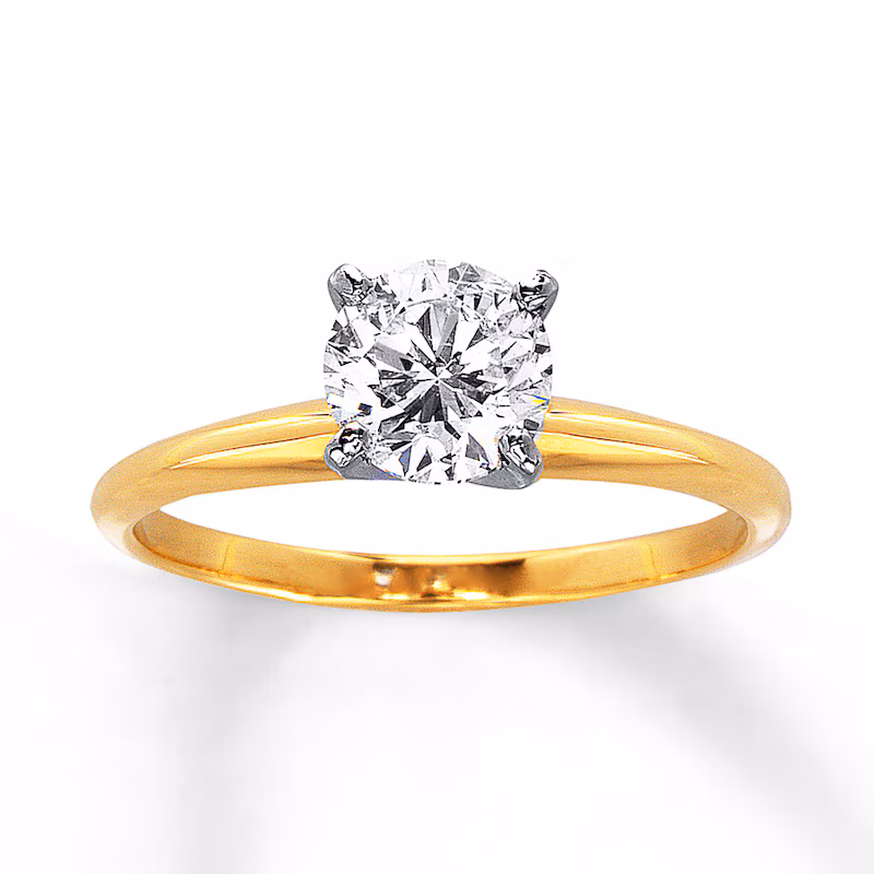 Now + Forever Certified Diamond Ring 1 carat Round-cut 14K Yellow Gold (I/I1)