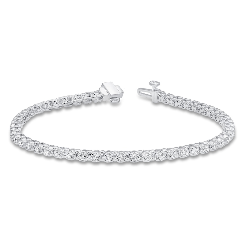 Diamond Fashion Bracelet 2 ct tw Round-cut White Gold Plated 7"