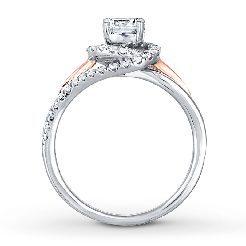 Diamond Engagement Ring 1 ct tw Round-cut Two-Tone Gold Plated