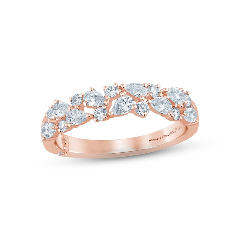 Monique Lhuillier Bliss Diamond Anniversary Band 3/4 ct tw Pear & Round-cut Rose Gold Plated