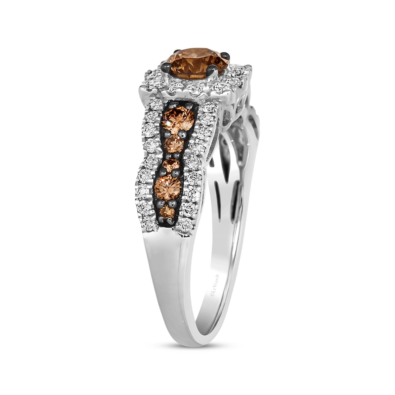 Le Vian Chocolate Waterfall Diamond Ring 1-1/5 ct tw Vanilla Gold Plated