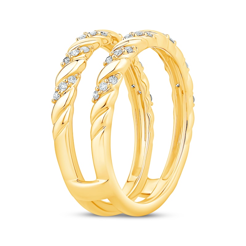 Diamond Twist Enhancer Ring 1/5 ct tw Yellow Gold Plated