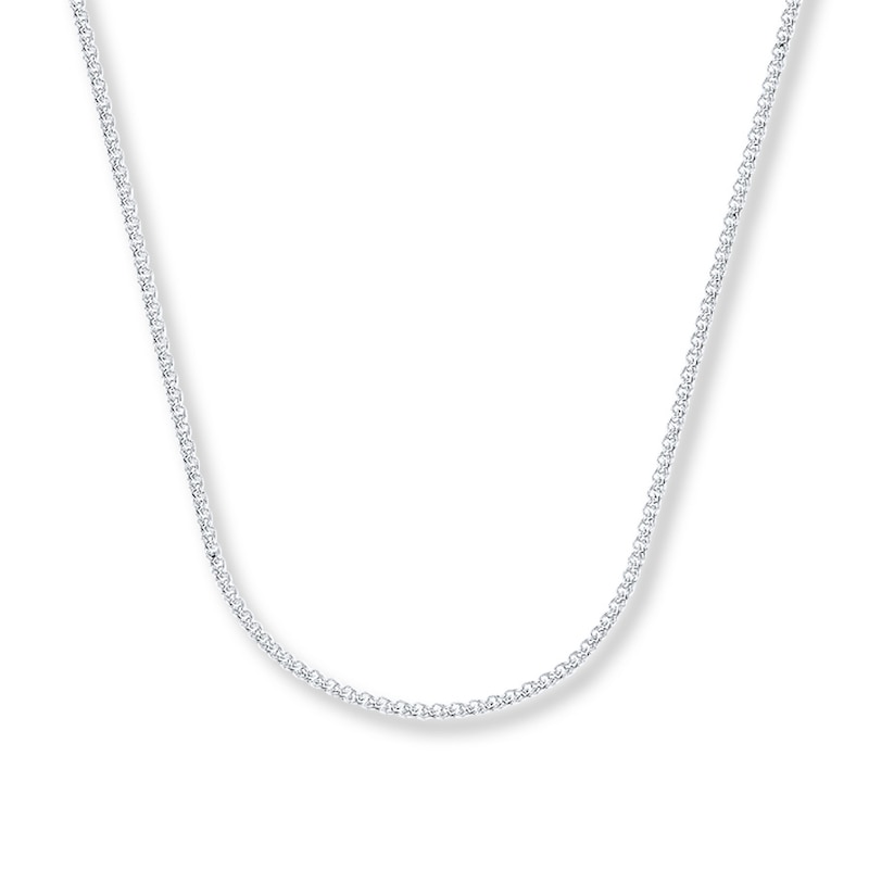 Solid Wheat Chain Necklace White Gold Plated 30"