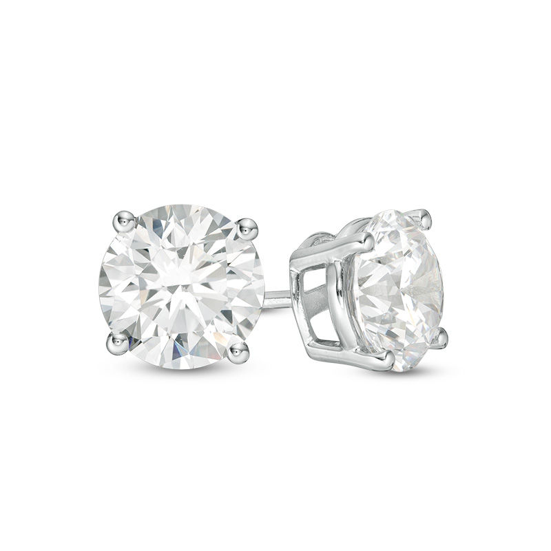 3 CT. T.W. Diamond Solitaire Stud Earrings in 14K White Gold