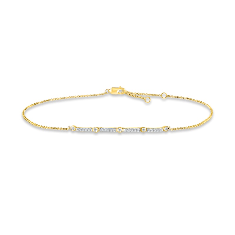 Diamond Bracelet 1/5 ct tw Round-cut Yellow Gold Plated 7.5"