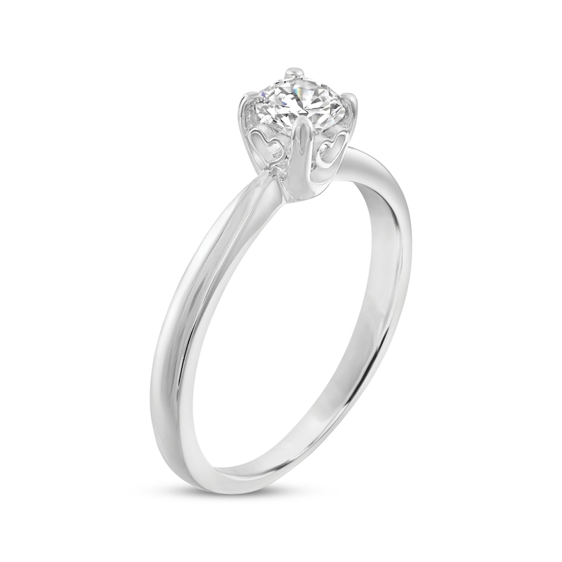 Solitaire Engagement Ring 1/2 Carat Diamond White Gold Plated
