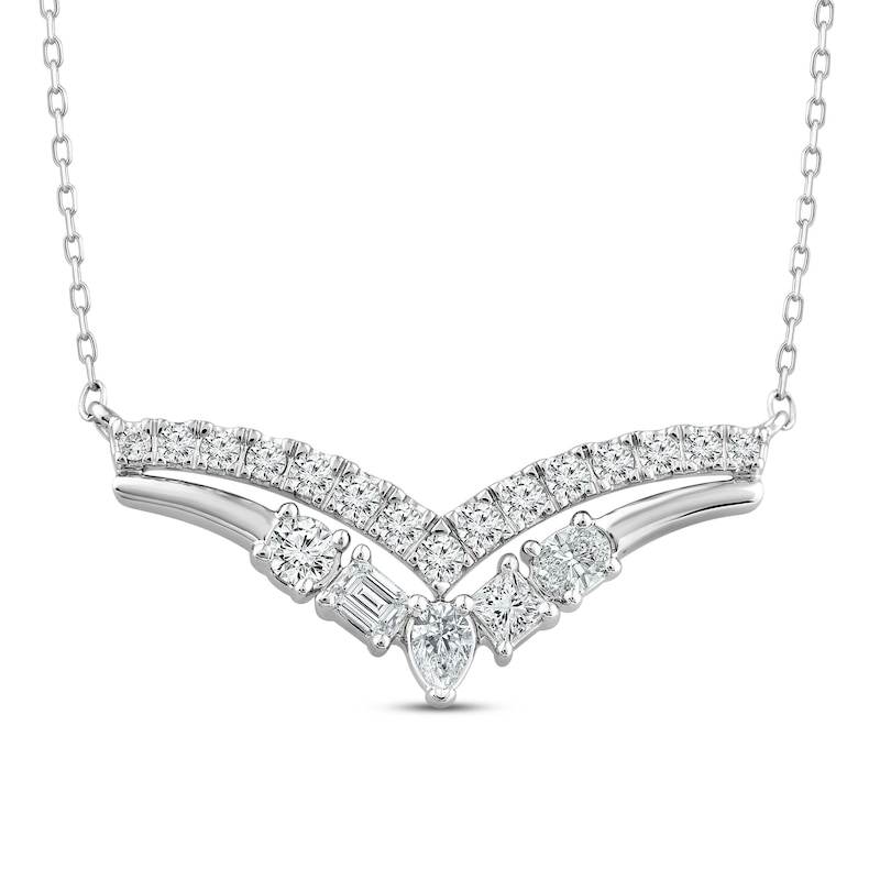 Everything You Are Diamond Necklace 3/4 ct tw White Gold Plated 18"