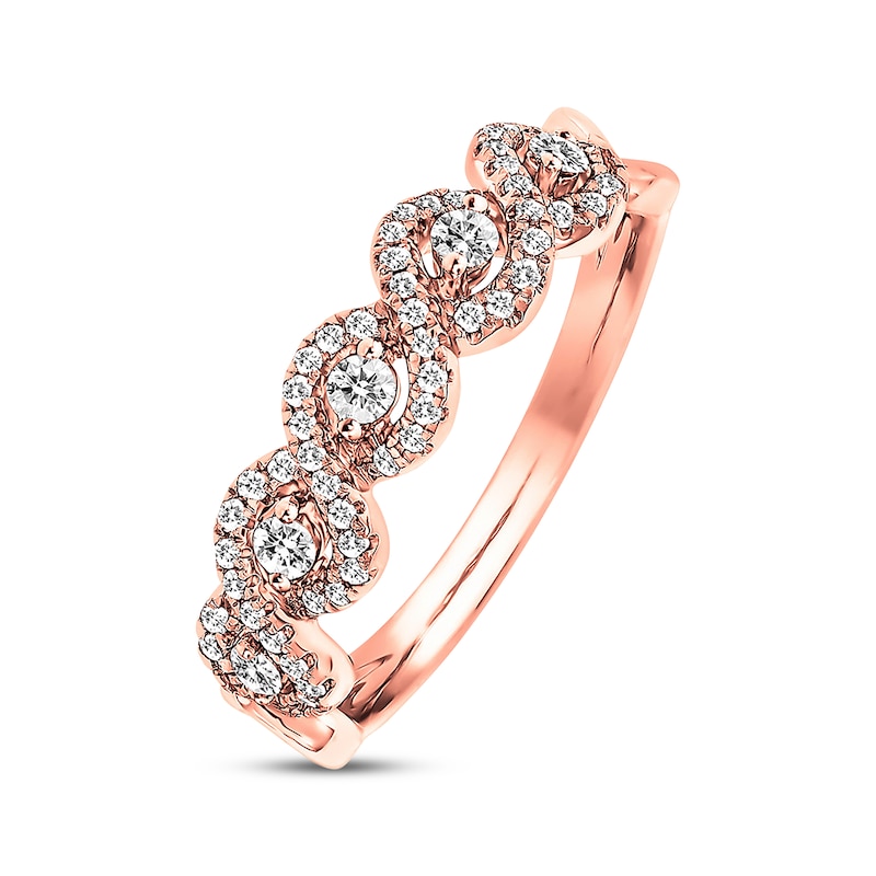 Diamond Anniversary Band 1/3 ct tw Round-cut Rose Gold Plated