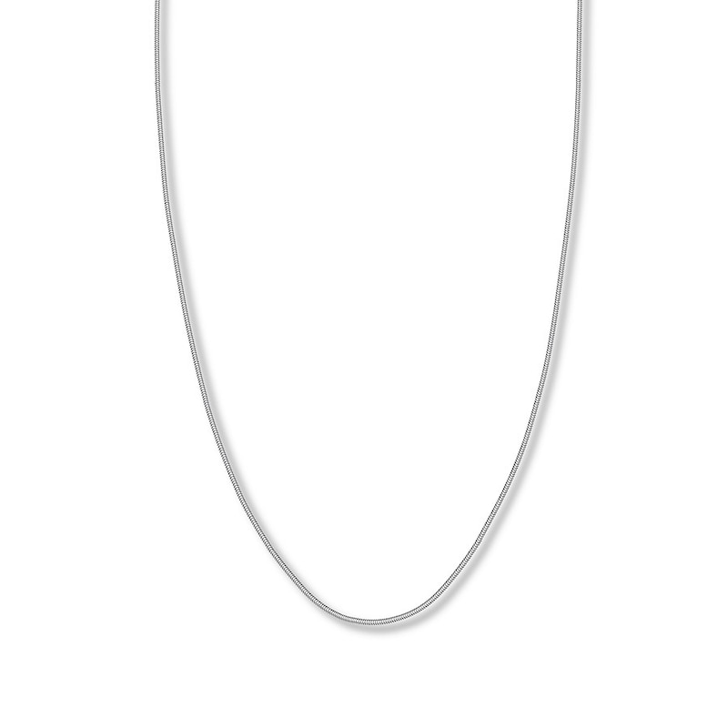 Hollow Snake Chain White Gold Plated 18"