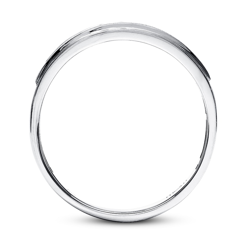 Men's Diamond Wedding Band 1/4 ct tw Round-cut White Gold Plated