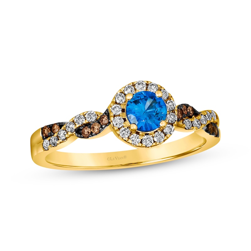 Le Vian Chocolate Twist Sapphire Ring 1/4 ct tw Diamonds Honey Gold Plated