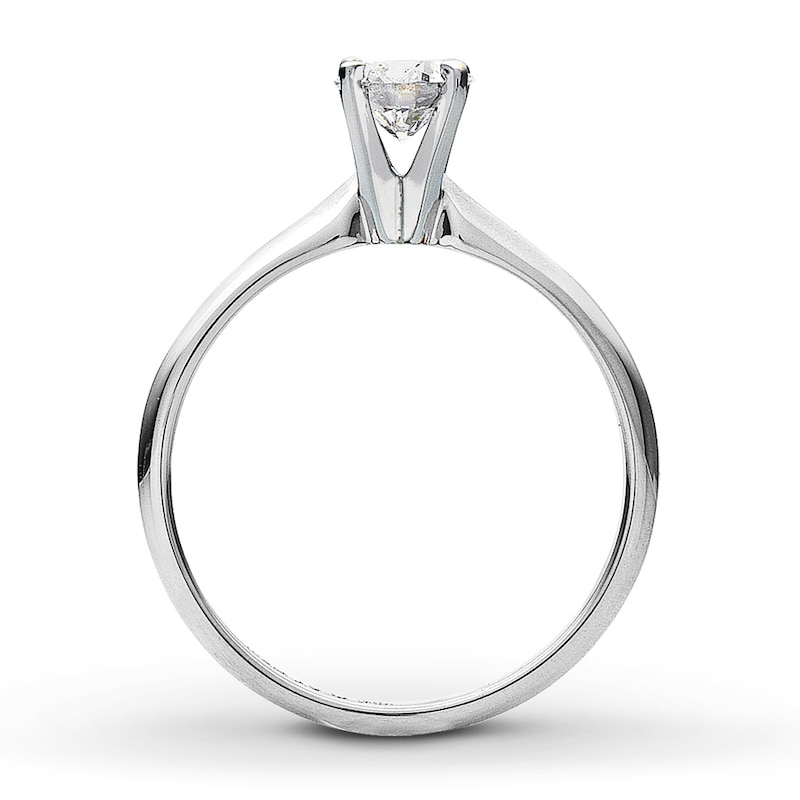 Certified Diamond Round-cut Ring 1/2 carat White Gold Plated