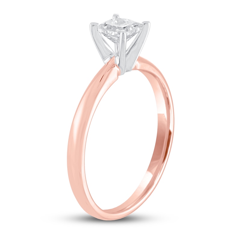 Diamond Solitaire Engagement Ring 1/2 ct tw Rose Gold Plated