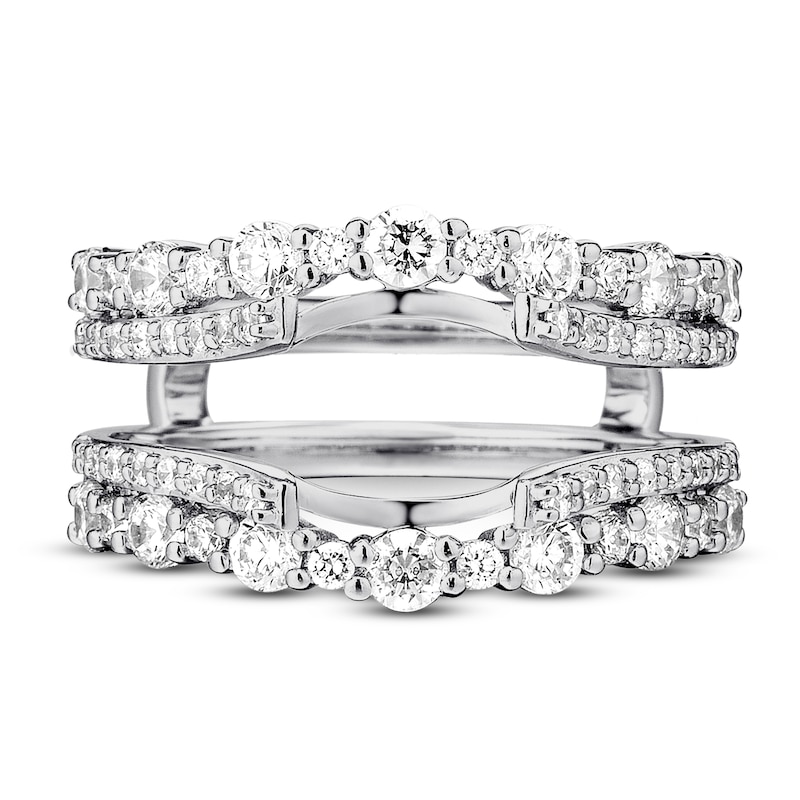 Diamond Enhancer Ring 1-1/3 ct tw Round-cut White Gold Plated