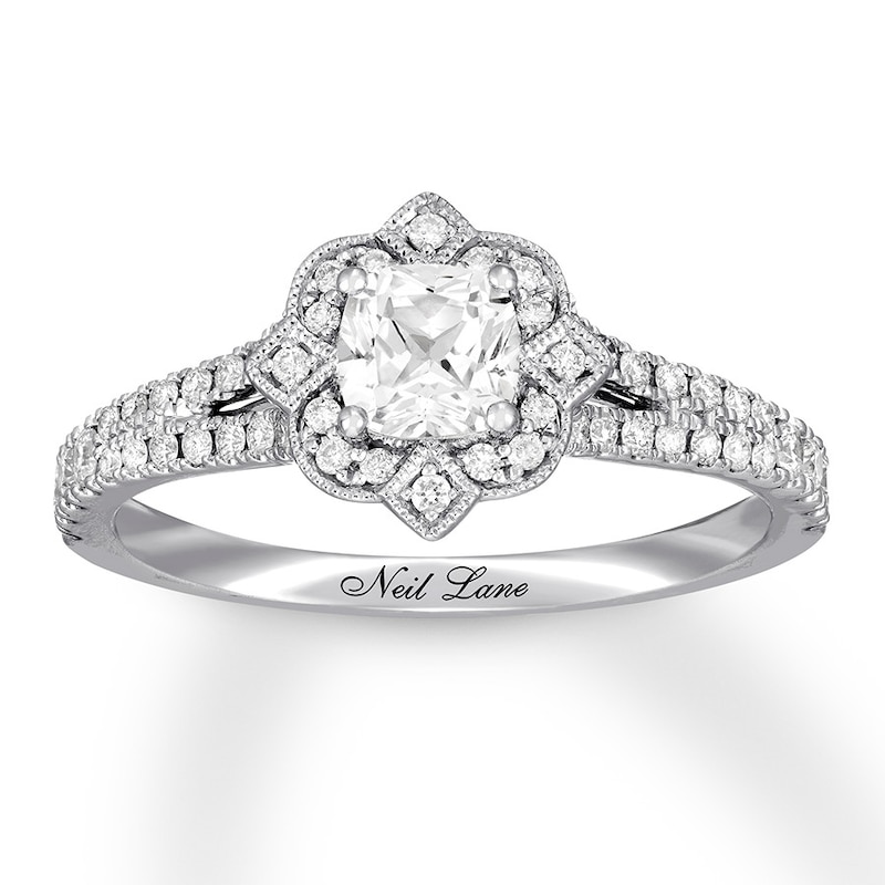 Neil Lane Engagement Ring 3/4 ct tw Diamonds White Gold Plated