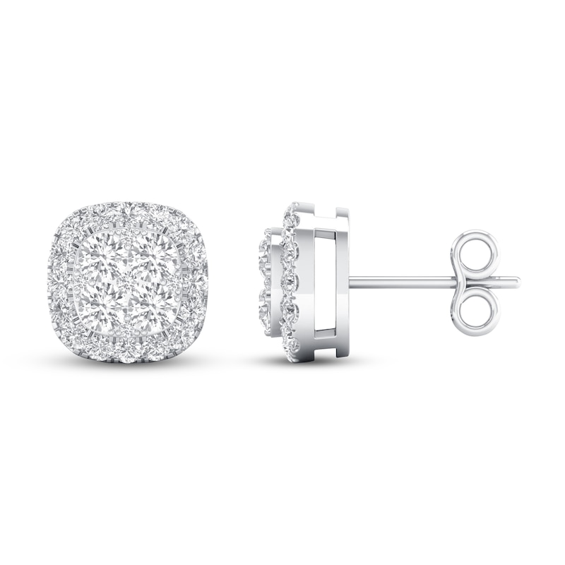 Lab-Created Diamonds by Stud Earrings 1 ct tw White Gold Plated