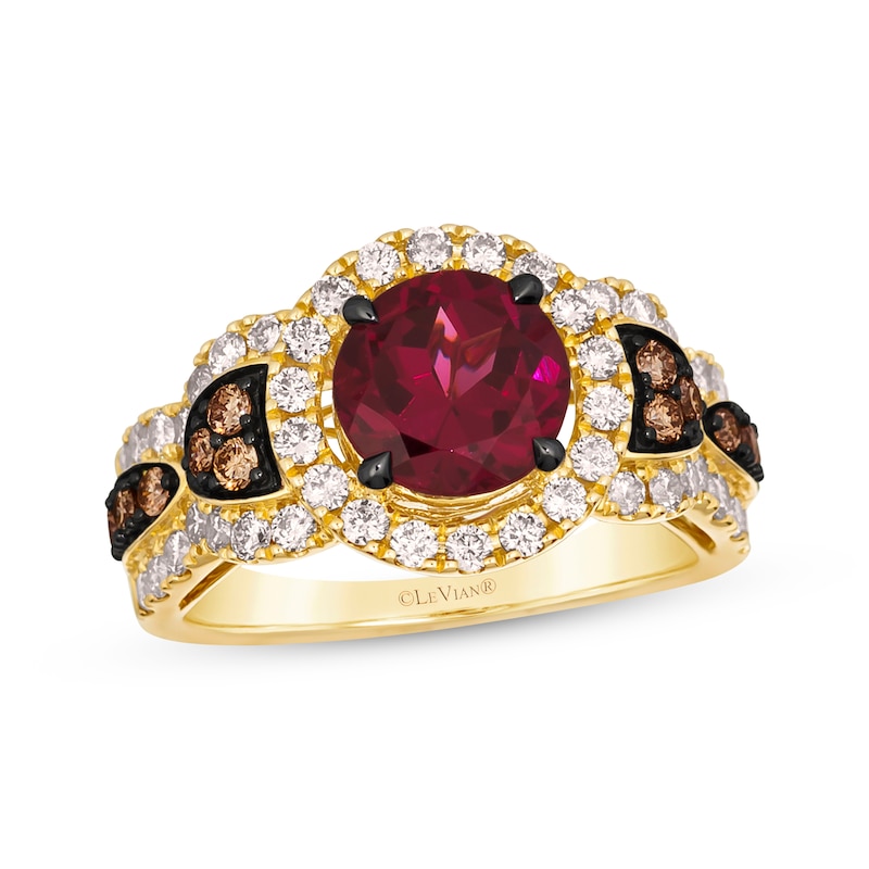 Le Vian Vault Rhodolite Garnet Ring 1 ct tw Diamonds Honey Gold Plated