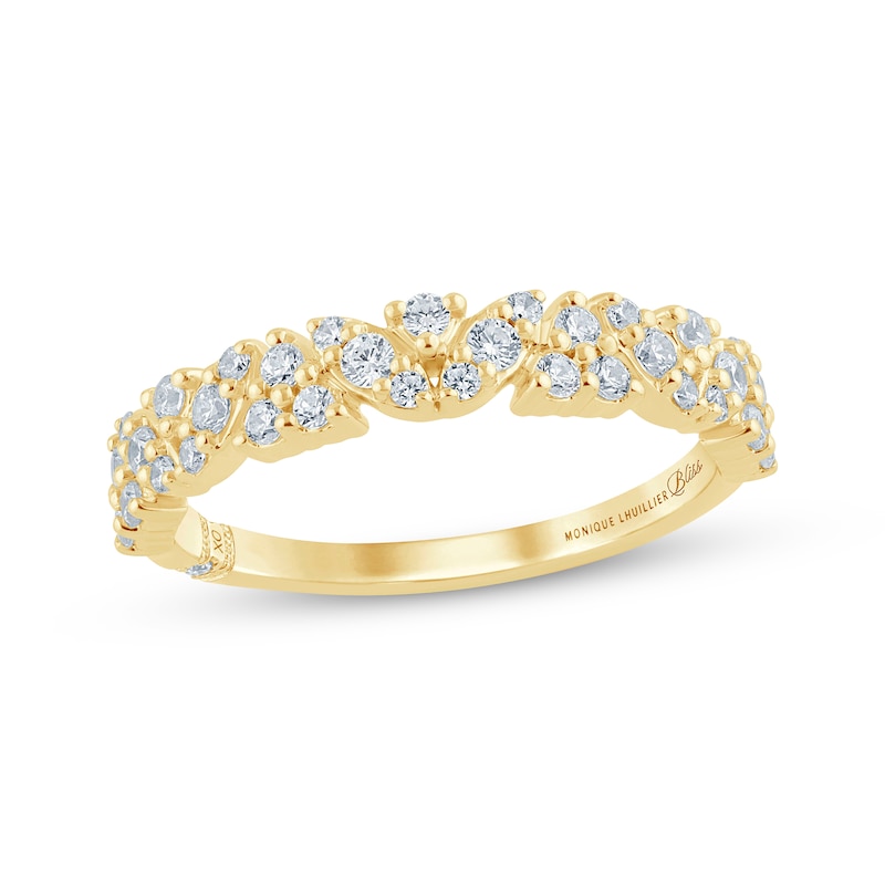 Monique Lhuillier Bliss Diamond Anniversary Ring 3/8 ct tw Yellow Gold Plated