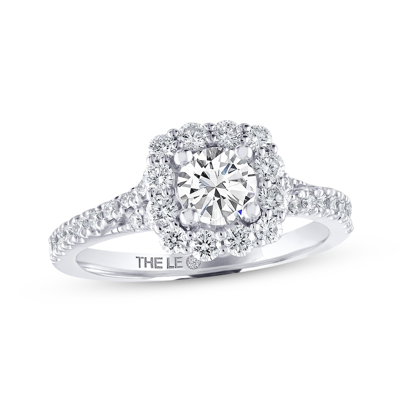 THE LEO Diamond Engagement Ring 1-1/6 ct tw Round-cut White Gold Plated